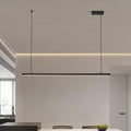 Black long chandelier, dining room light, Nordic modern minimalist style, office, long bar counter, kitchen light, color temperature adjustable from 3000K to 6000K, LED chandelier, 70.87 inches
