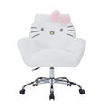 Impressions Vanity Hello Kitty Cozy Swivel Vanity Chair for Makeup Desk, Hello Kitty Figural Details Rolling Chair with Wheels, Adjustable Height, 360 Degree Swing, Comfy Foam Padded Seat and Backrest