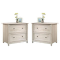 Home Square 2 Piece Engineered Wood Filing Cabinet Set in Chalked Chestnut