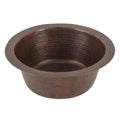 Premier Copper Products BR12DB2 12-inch Round Hammered Copper Bar Sink with 2-inch Drain Opening