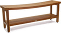 Patented 48" Sumba Estate Teak Shower Bench with Shelf