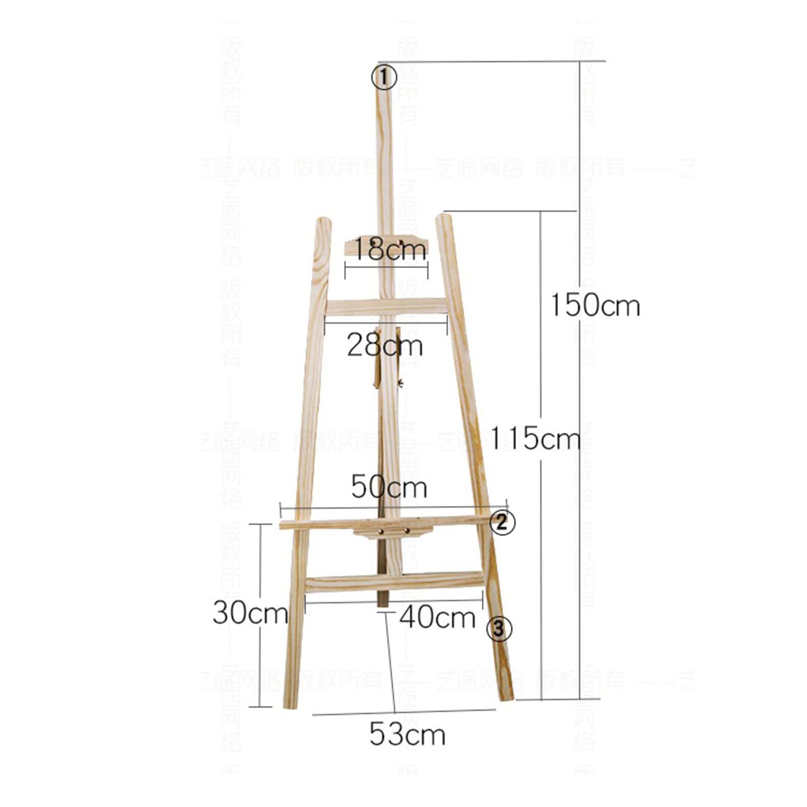 Easels, Wooden A-Frame Easel Stand, Portable Artist Floor Easels for Display, Adjustable Height Folding Easel for Drawin (Wood 150cm)