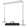 10x10ft Double Crossbar Pipe and Drape Stand Kit, Heavy Duty Backdrop Stand Adjustable, Sturdy Metal Back Drop Decoration Frame with Flat Base for Parties, Flower Wall,Wedding,Trade Shows,Photography