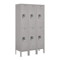 Salsbury Industries 62352GY-U Unassembled Standard Metal Locker with Double Tier,Grey