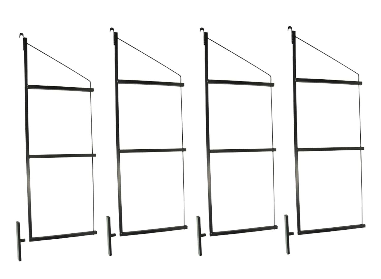 Mytee Products 4 Pack of 3 Tier Shipping Container Shelving Bracket with 18"(D) x 60"(H) - Black Powder Coated Steel Shelf Brackets for Heavy Duty Trailer Containers - Easy to Assemble & Remove