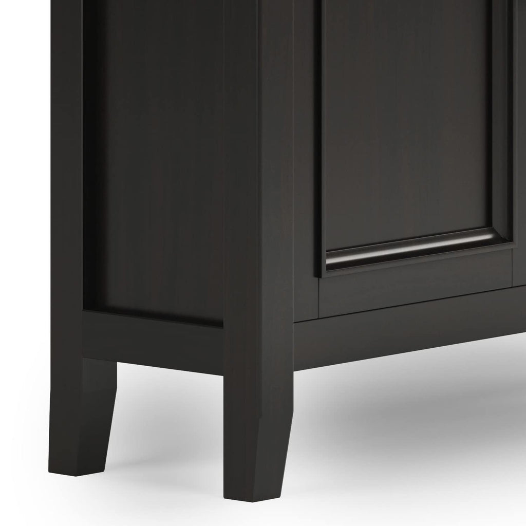 SIMPLIHOME Amherst 36-inch Wide Transitional-Style Storage Cabinet in Hickory Brown with Drawers and Adjustable Shelves for Entryway or Living Room