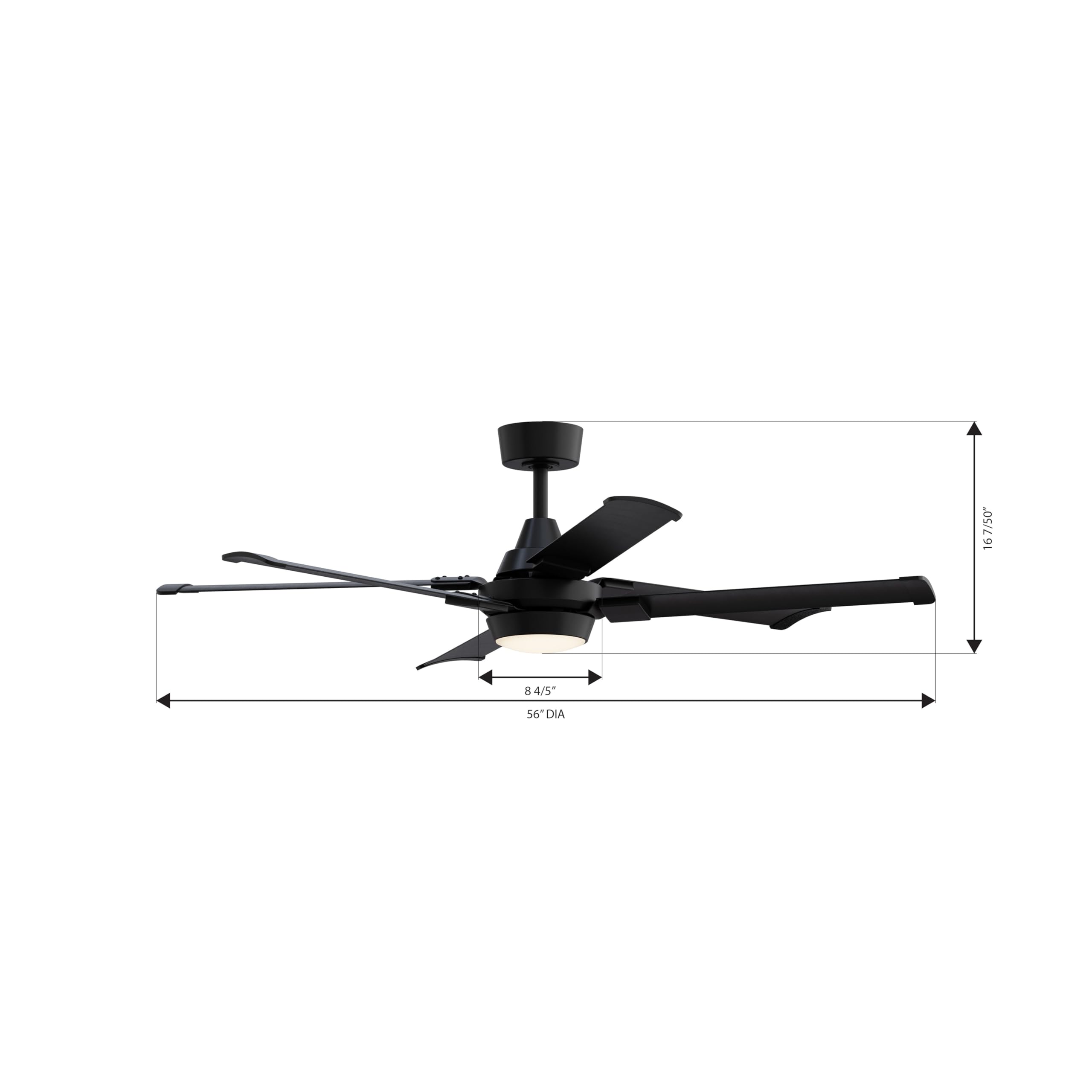 MINKA-AIRE Soarin 56" 6-Blade 5CCT LED Smart Ceiling Fan - Coal and Coal Blades with White Lens