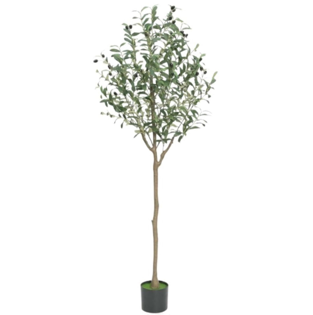 Artificial Olive Tree with Planter 180cm Faux Olive Tree for Home Office Decor, Lifelike Faux Plant(150cm)