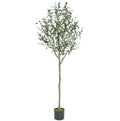Artificial Olive Tree with Planter 180cm Faux Olive Tree for Home Office Decor, Lifelike Faux Plant(150cm)