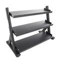 TKO 3-Tier Dumbbell Rack & Kettlebell Rack | Perfect for Any Home Gym | Black Weight Stand | Keep Your Workout Area Clean & Safe