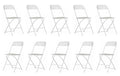 New Home Era Hercules Series Plastic Folding Chair | 650LB Weight Capacity Comfortable Event Chair | Folding Chairs for Indoor/Outdoor Events | Lightweight Folding Chair (White, Set of 10)