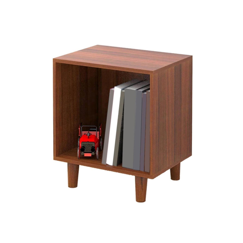 YUHUAWF Vinyl Record Holder Low Open CD Record Cabinet Wooden Storage Bookcase Bedside Table with Feet CD Holder