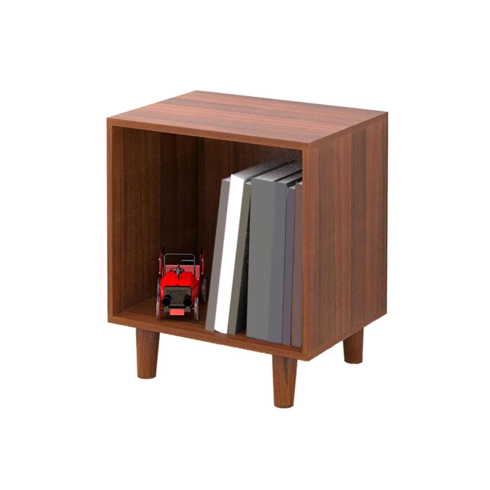 YUHUAWF Vinyl Record Holder Low Open CD Record Cabinet Wooden Storage Bookcase Bedside Table with Feet CD Holder