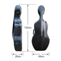 Vetimobato Ultra-Lightweight Braided Carbon Fiber Cello Case 4/4 Full Size Hard Shell with Wheels,Backpack Straps,Bow Holders ca. 3.6kg (Black)