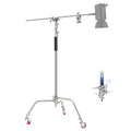 NEEWER Heavy Duty Light Stand, Metal 11.15ft/3.4m Adjustable Photography C Stand Tripod with Boom Arm Built in Spring Cushion 1/4" Screw for Studio LED Lights, DSLR Camera, Max Load: 22lb/10kg, Black