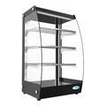Pemberly Row 4-Tier LED Bakery Display Case, Glass/Stainless Steel, Black Finish, 28.2 in H x 15.1 in W x 15.8 in D, Adjustable Shelves, Self-Service Pastry Case for Cupcakes, Cookies, Cakes