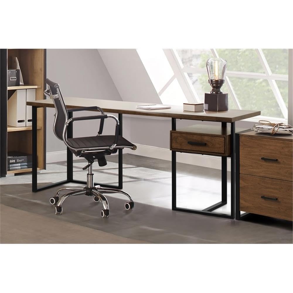 Lexicon Sedley Metal File Cabinet in Walnut and Black