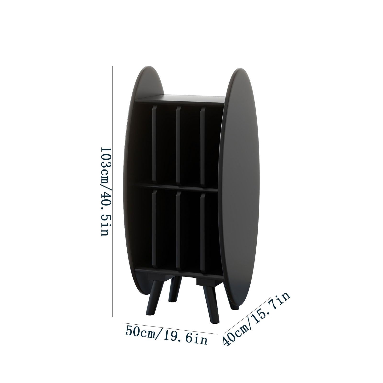 uP9sF2mD DVD Shelf Organizer Modern Creativity Wooden Vinyl Record Storage Cabinet for Living Room Bedroom Lounge CD Storage Rack(Black)