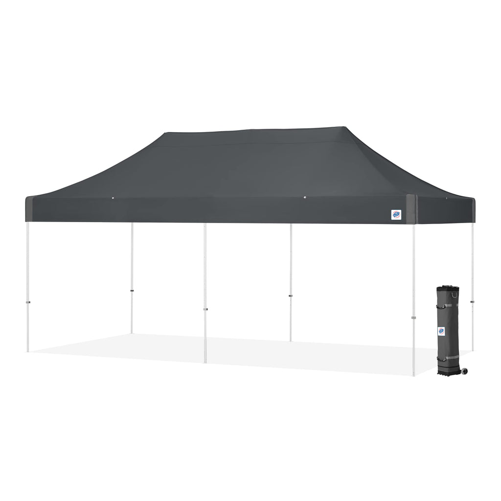 E-Z UP Vantage 10' x 20' Steel Shelter, White Frame, Steel Gray Top