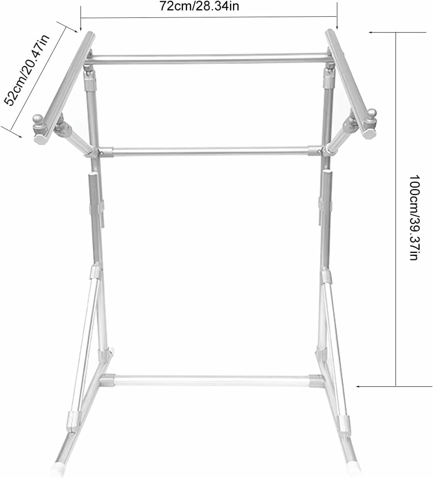 Embroidery Stand Cross Embroidery Frame Embroidery Auxiliary Tool Adjustable Floor Stand Lean Tube Suitable for Craftsmanship and Sewing, 39.37*28.34*20.47in, Silver~/