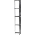 SI 5-Tier Chrome Wire Shelving Unit, 8" d x 12" w x 84" h, 800lbs Capacity Each, Modern Industrial Style, Perfect for Kitchen, Office, Garage, Bathroom, or Basement