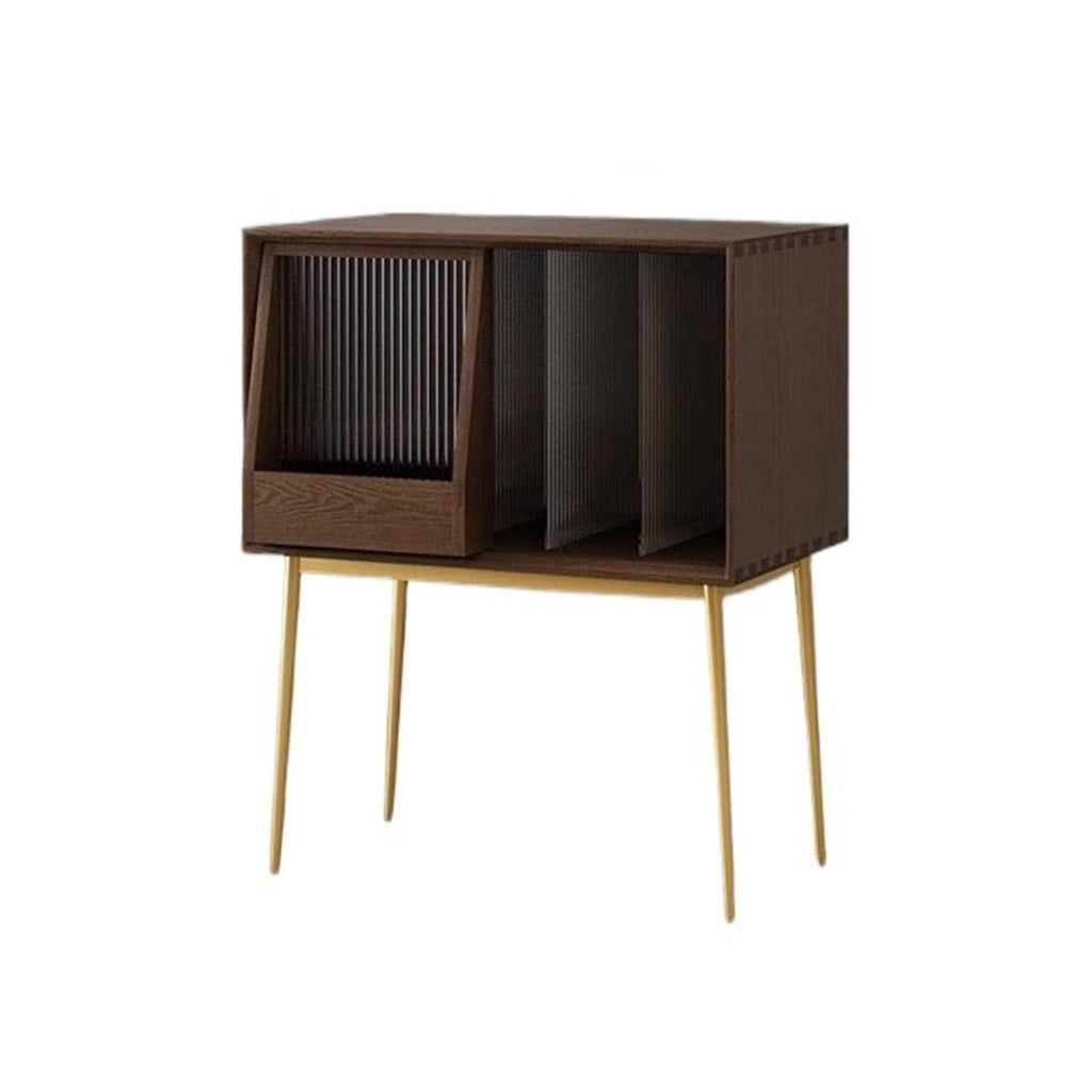 uP9sF2mD DVD Shelf Organizer Light Luxury Wooden Vinyl Record Cabinet with Sliding Doors, High Legged Books CD Storage Rack CD Storage Rack