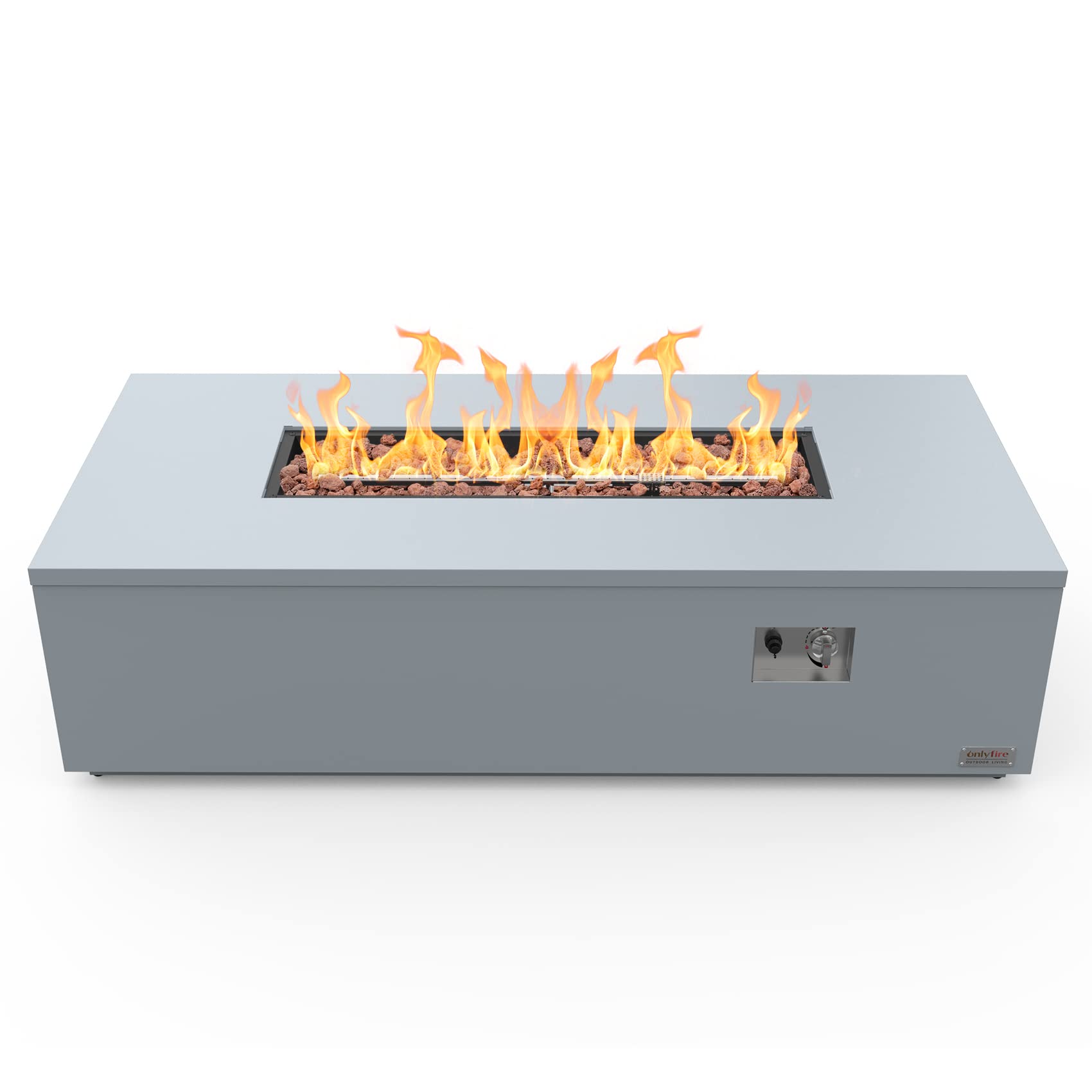 ONLYFIRE OUTDOOR LIVING Premium 60” Outdoor Fire Pit Table with Lava Rocks & 12FT Hose, Large Propane Gas Fire Table, Smokeless Fireplace 60,000BTU for Backyard Patio Villa Bonfire Party, FP014