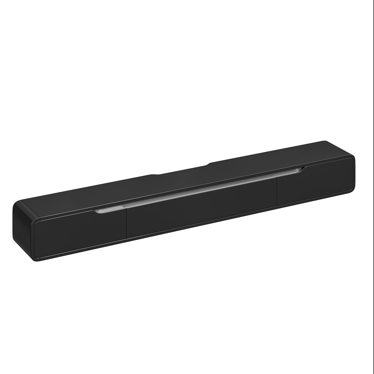 FurniNova 70'' Floating TV Stand with Drawers, Wall Mounted TV Console, High-Gloss Floating Entertainment Center Under TV Shelf for Living Room Bedroom,Fully Assembled,Black