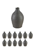 Serene Spaces Living Artisan Black Ceramic Vase – Aged Black Decorative Accent for Modern & Rustic Décor, Elegant Centerpiece for Shelves, Mantels, & Tabletops, 6" Diameter & 8.5" Tall, Pack of 12