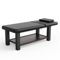 Metal Frame Heavy Duty Stationary Massage Table with Open-Chest & Headrest for Treatment Table, Physical Therapy Table, Spa Facial Professional Massage Bed, Black Leather 31.5'' W x 75.5'' L, 700LBS