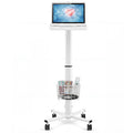 15.8" x 15.2" Medical Laptop Workstation Trolley Cart with Wheels Height Adjustable Medical Cart with Storage Basket Load for Dental Clinic, Home Office, Salon Hospital, Lab Use (Heavy Duty)