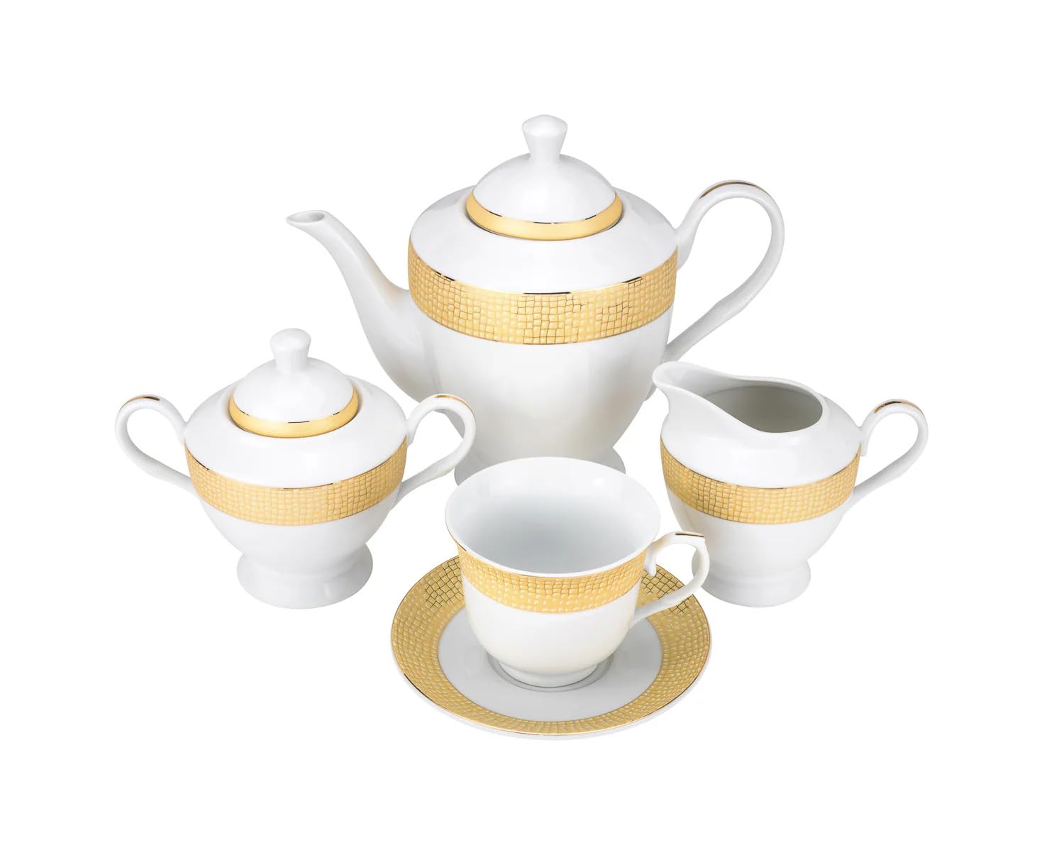 Euro Porcelain 57-pc Banquet Dinnerware Set, Luxury Porcelain Tableware, Service for 8 (1950G)