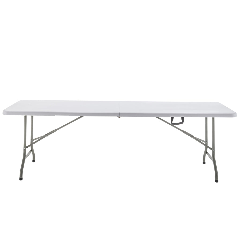 BTEXPERT Set of 5, 8-Foot - 96" Long White Plastic Folding Table Portable 30" Wide, 29" High, Indoor Outdoor Events Banquet Dining Party Patio