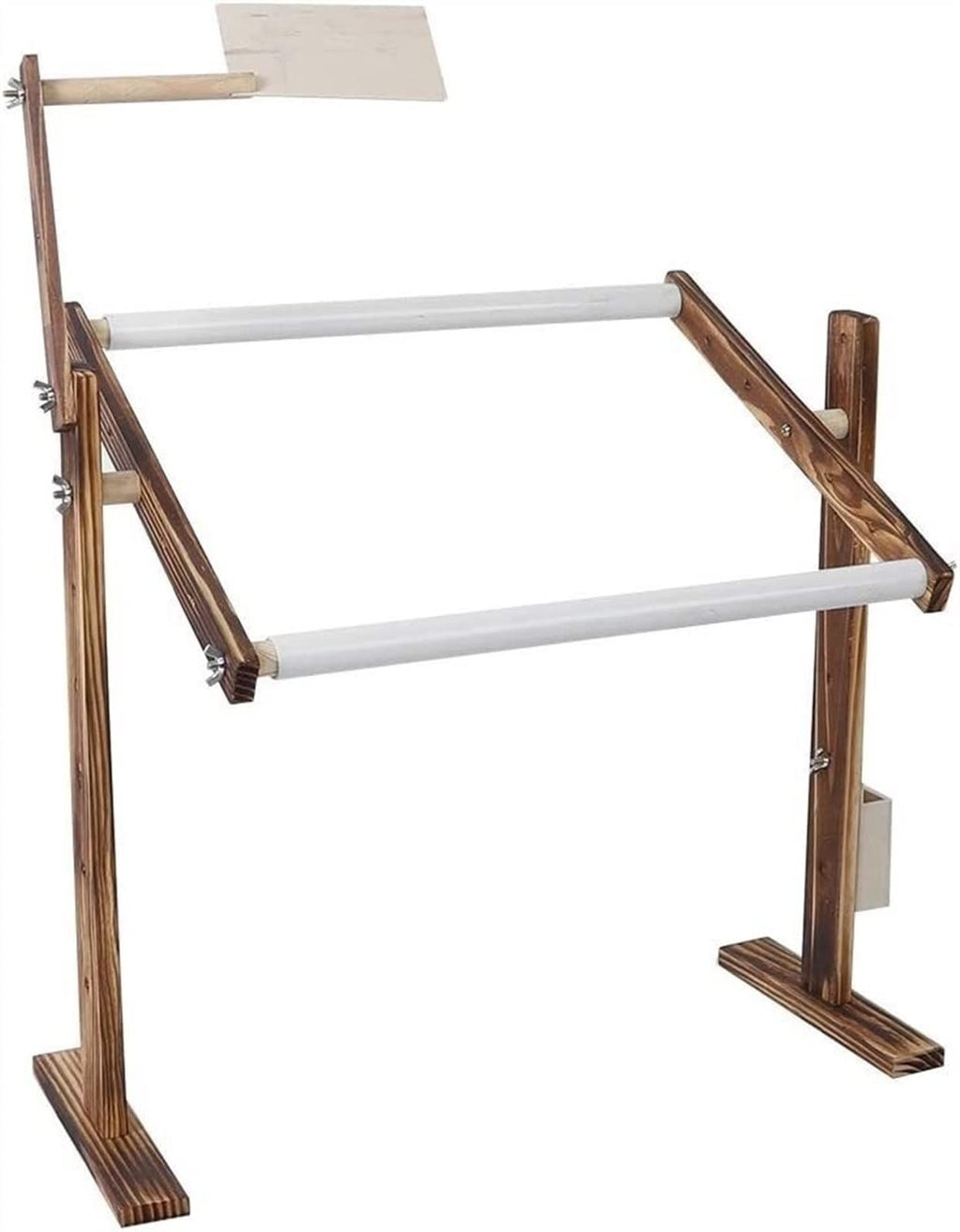 Cross Stitch Frame Stand,Embroidery Rack Frame Floor-Standing Type 360° Adjustable Embroidery Rack,Adjustable Height Wood Frame Stand Sewing Supplies for Art Craft S