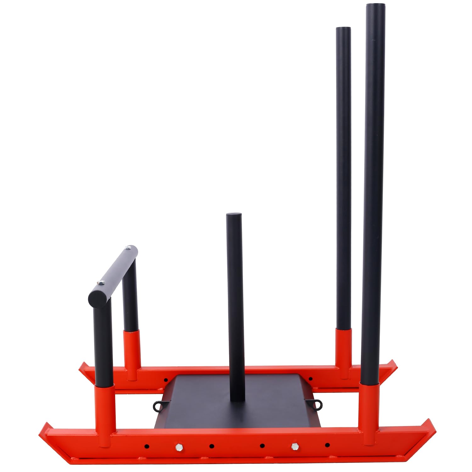 Geelife Weight Sled Fitness Sled - Steel Black+Red - Boost Your Speed and Strength - Outdoor Workouts -