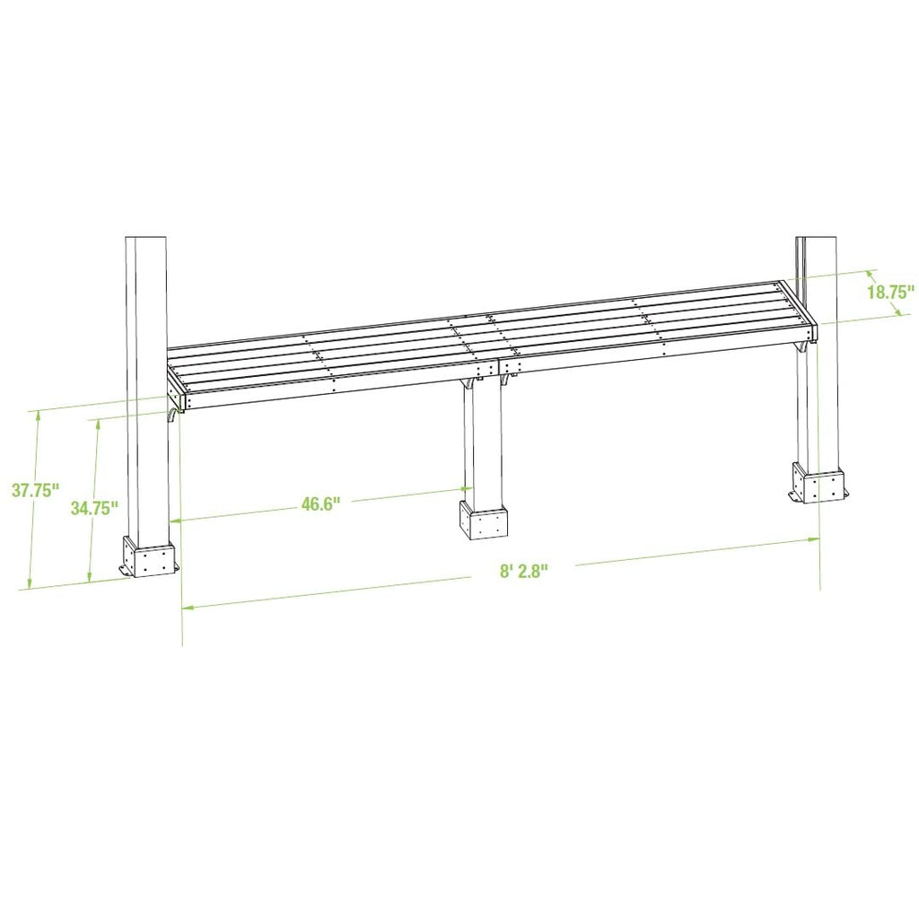 Yardistry 10' Meridian Bar Counter Attachment for 10' Pavilions, Gazebos, and Pergolas - Cedar Lumber - Natural Cedar Stain Color - Pavilion Not Included