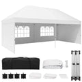 Eachbid 10' x 20' Pop Up Canopy Gazebo Commercial Tent with 4 Removable Sidewalls, Large Party Tent, Event Shelter Gazebo Canopy with 4 Sandbags, Stakes X12, for Patio Party Weddings Picnic (White)