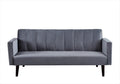 Container Furniture Direct 72" Velvet Convertible Futon Sofa Bed - Full Out Twin Sleeper Couch w/Channel Stitch, Wood Frame & High-Density Foam - Space-Saving for Apartments/Dorms, Grey