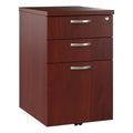 Pemberly Row Mobile File Cabinet, Hansen Cherry Finish, Engineered Wood, 3 Drawer Locking Design with Wheels, Fits Under Desk, Office Storage for Letter, Legal, and A4 Documents