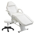Massage Salon Tattoo Chair with Two Trays Esthetician Bed Hydraulic Stool Metal White Multi-Purpose 3-Section Facial Table Spa Beauty Equipment