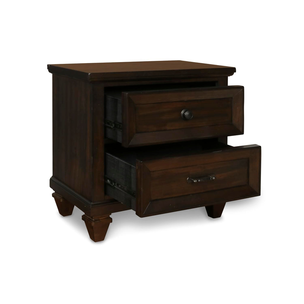 New Classic Furniture Sevilla Wood 2-Drawer Nightstand, Walnut