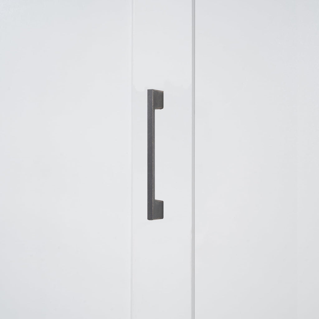 Merax Queen Size Murphy Bed Wall Bed with Closet and Wardrobe Storage for Bedroom,White