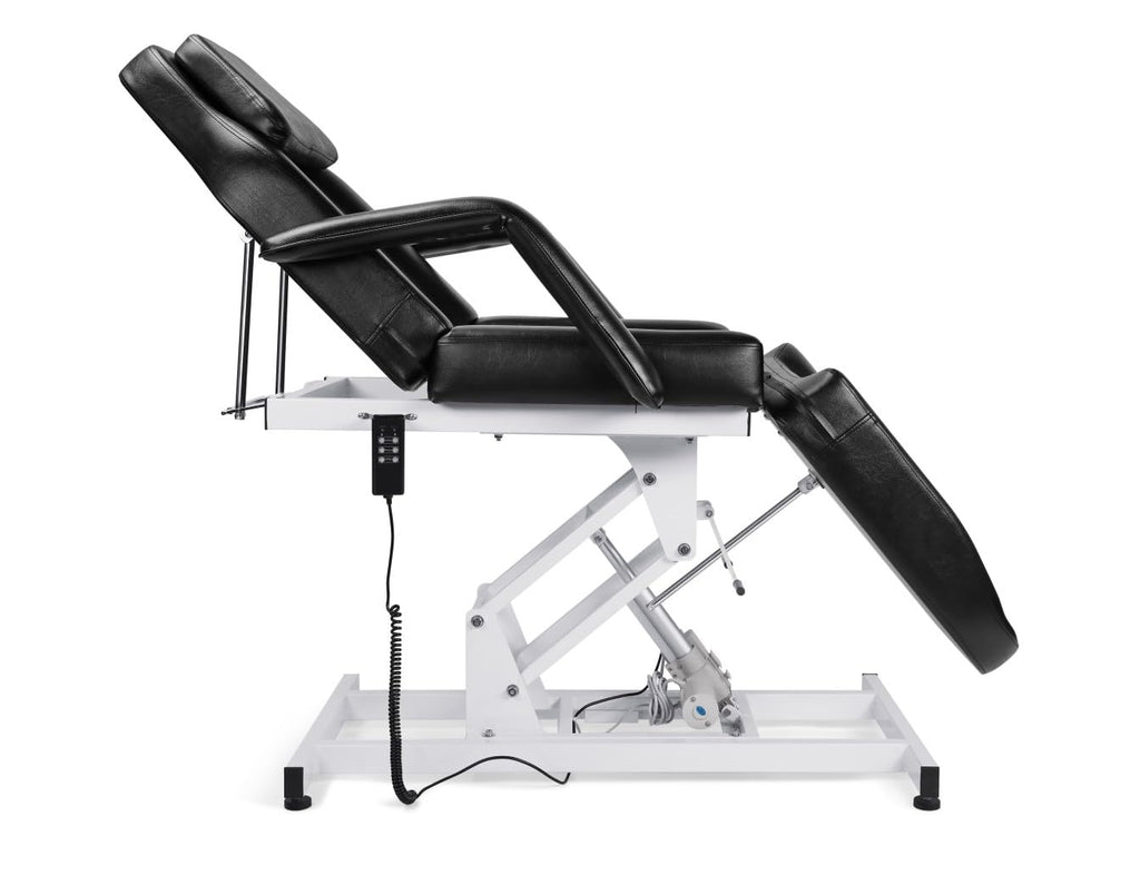 Funnylife Black Electric Beauty Bed Chair SPA Massage Bed Tattoo Chair Hydraulic Pump Facial Table Beauty Equipment