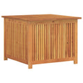 GKHPYURE Solid Acacia Wood Patio Storage Box with Water-Proof Bag, 29.5x29.5x22.8 Inch Outdoor Storage Box for Cushions, Pillows, and Garden Tools