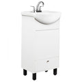 Fine Fixtures Petite 18 Inch Bathroom Vanity with Sink, Small Freestanding Bathroom Cabinet, Space-Saving Vanity Sink Combo Design, Dual Storage, Satin White