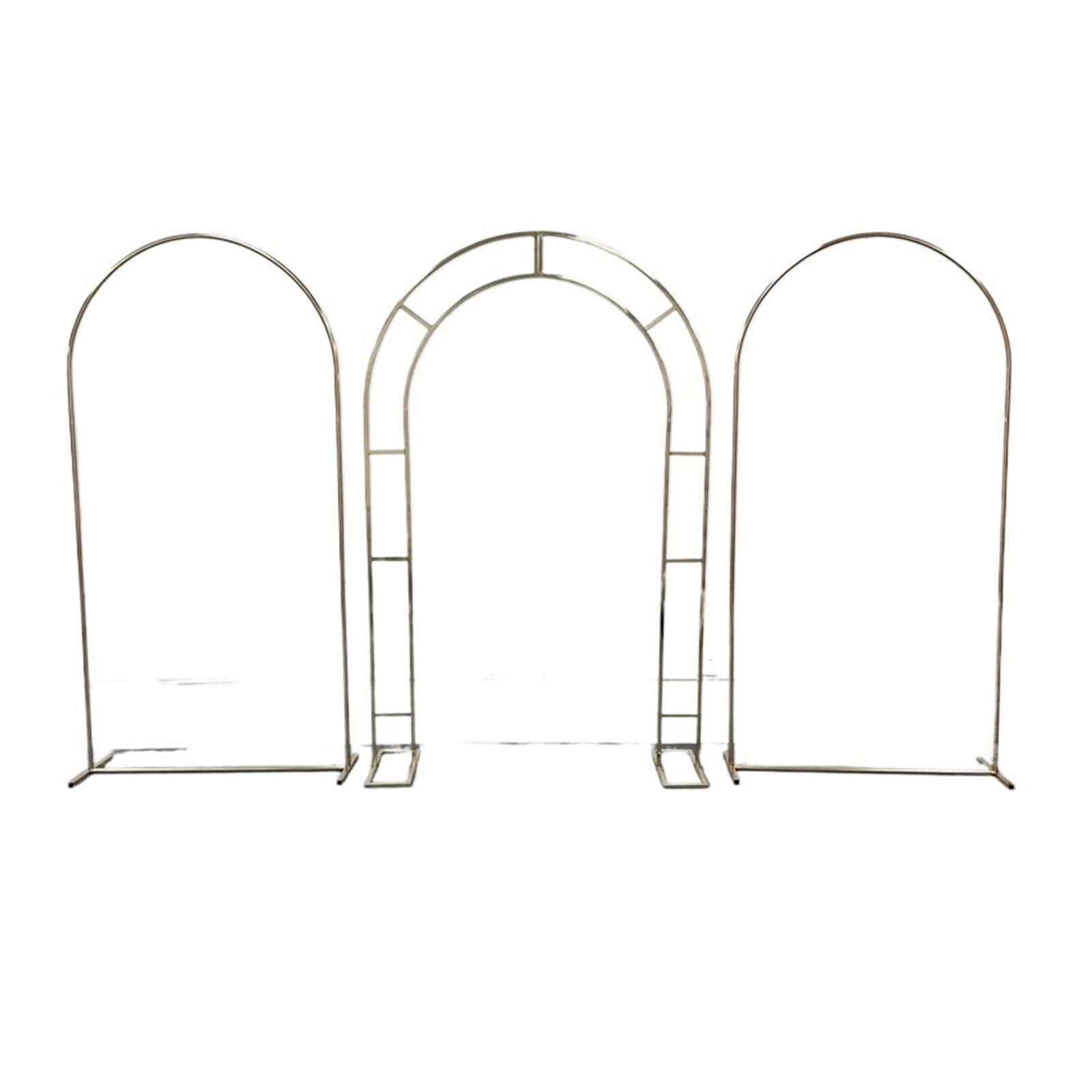 1/3 PCSGold-Plated Shiny Arch Screen Geometric Wedding Arch Frame Party Stage Decoration Backdrop Shelf(W 1M x H 2M 1PCS)