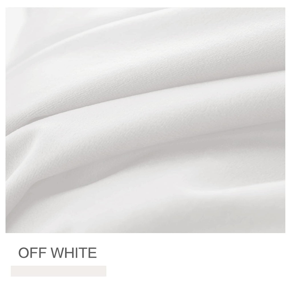 LETAU Pinch Pleated Lined Blackout Curtains 108 inches Long, Luxury Velvet Weighted Thermal Window Curtains Panels Drapes, 52" W x 108" L, Set of 2, Off White