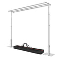 Qoolfoto 8.9x10ft Pipe and Drape Backdrop Stand, Three Crossbar, Heavy Duty Adjustable Background Frame with Metal Base for Parties Photography Wedding Photoshoot Decoration