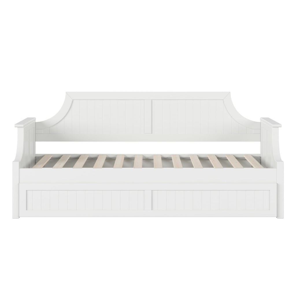 AFI Cambridge Twin Wood Daybed with Twin Size Trundle in White