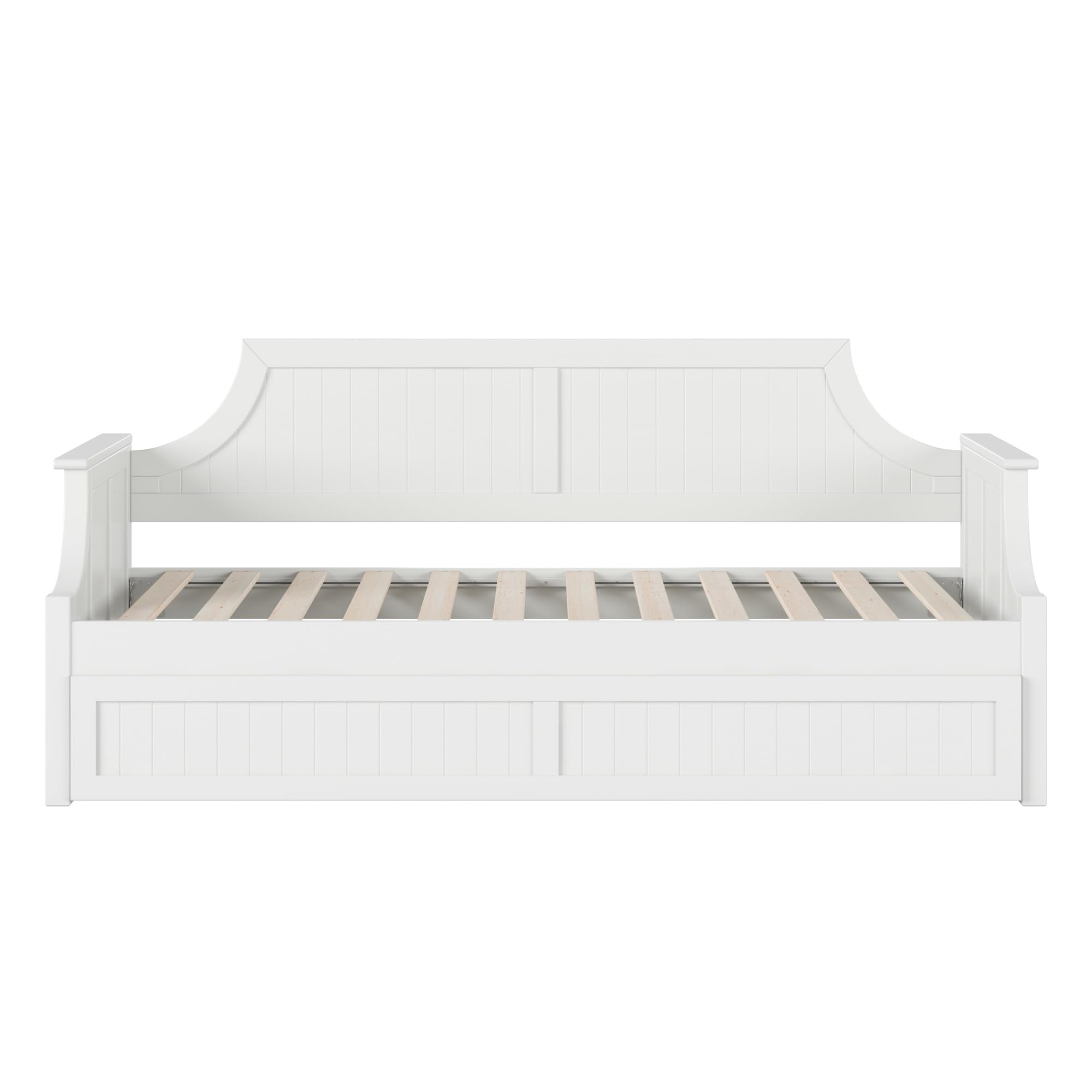 AFI Cambridge Twin Wood Daybed with Twin Size Trundle in White